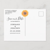 Waterverf Sunflower Wedding Save the Date Aankondigingskaart (Achterkant)