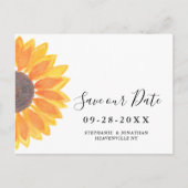 Waterverf Sunflower Wedding Save the Date Aankondigingskaart (Voorkant)