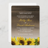 Waterverf Sunflower Wedding Uitnodiging (Voorkant / Achterkant)
