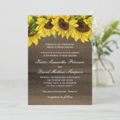 Waterverf Sunflower Wedding Uitnodiging (Staand voorkant)