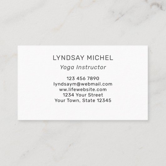 Waterverf Sunflower Yoga Instructor Visitekaartje (Achterkant)