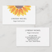 Waterverf Sunflower Yoga Instructor Visitekaartje (Voorkant / Achterkant)