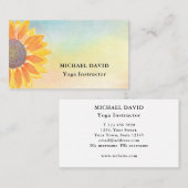 Waterverf Sunflower Yoga Instructor Visitekaartje (Voorkant / Achterkant)