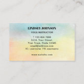 Waterverf Sunflower Yoga Instructor Visitekaartje (Achterkant)