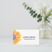 Waterverf Sunflower Yoga Instructor Visitekaartje (Staand voorkant)