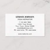 Waterverf Sunflower Yoga Instructor Visitekaartje (Achterkant)