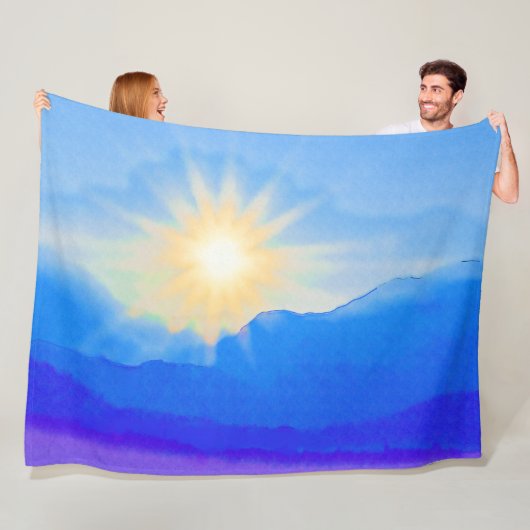 Waterverf Sunrise Fleece Deken (In situ)