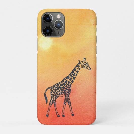 Waterverf Sunrise Giraffe Case-Mate iPhone Case (Achterkant)