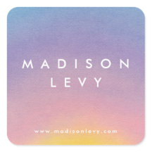 Waterverf Sunrise Ombre aangepaste naam afgedrukt