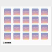 Waterverf Sunrise Ombre aangepaste naam afgedrukt Vierkante Sticker (Vel)