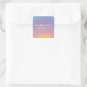 Waterverf Sunrise Ombre aangepaste naam afgedrukt Vierkante Sticker (Tas)