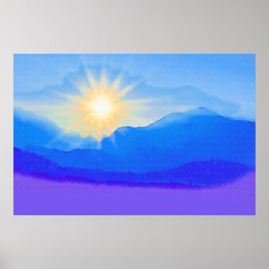 Waterverf Sunrise Poster (Voorkant)