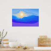 Waterverf Sunrise Poster (Keuken)