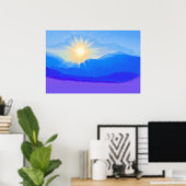 Waterverf Sunrise Poster (Thuiskantoor)