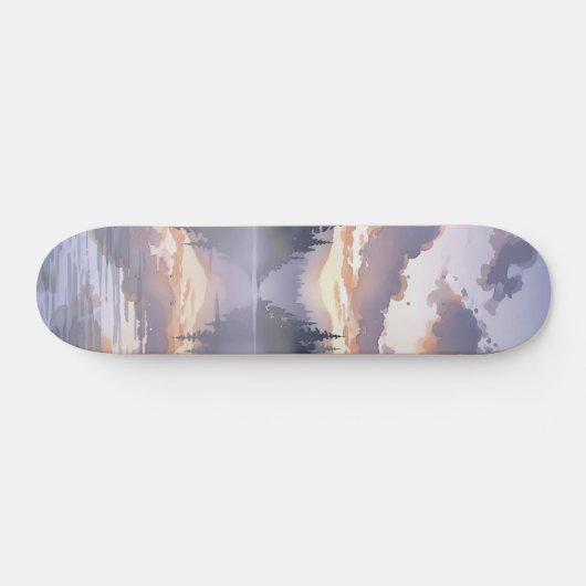 Waterverf Sunrise - Serene Misty Mountain Lake Persoonlijk Skateboard (Horizontaal)