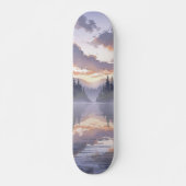 Waterverf Sunrise - Serene Misty Mountain Lake Persoonlijk Skateboard (Voorkant)
