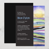 WATERVERF SUNSET Bat Bar Mitzvah Uitnodiging (Voorkant / Achterkant)