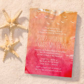 Waterverf Sunset Beach Couple's Wedding Shower Kaart