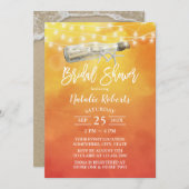 Waterverf Sunset Beach Love Message Vrijgezellenfe Kaart (Voorkant / Achterkant)