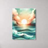 Waterverf Sunset Canvas Afdruk (Voorkant)