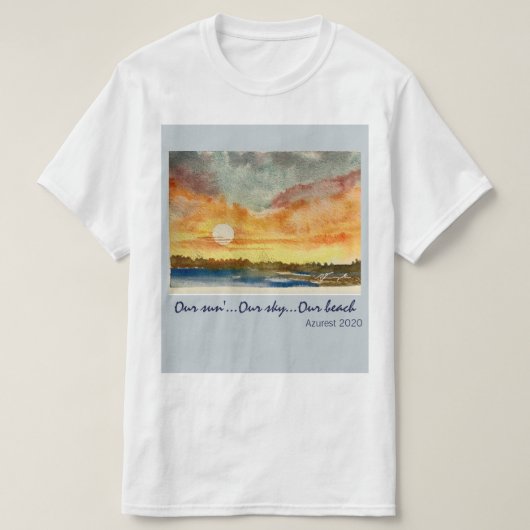 Waterverf Sunset-Classic Silhouette Mannen T-shirt (Design voorkant)