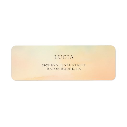 Waterverf Sunset Cloud 9 Vrijgezellenfeest Adres Etiket (Voorkant)