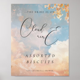 Waterverf Sunset Cloud 9 Vrijgezellenfeest Voedsel Poster