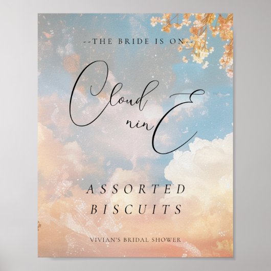 Waterverf Sunset Cloud 9 Vrijgezellenfeest Voedsel Poster (Voorkant)