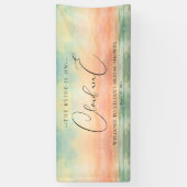 Waterverf Sunset Cloud Nine Vrijgezellenfeest Welk Spandoek (Verticaal)