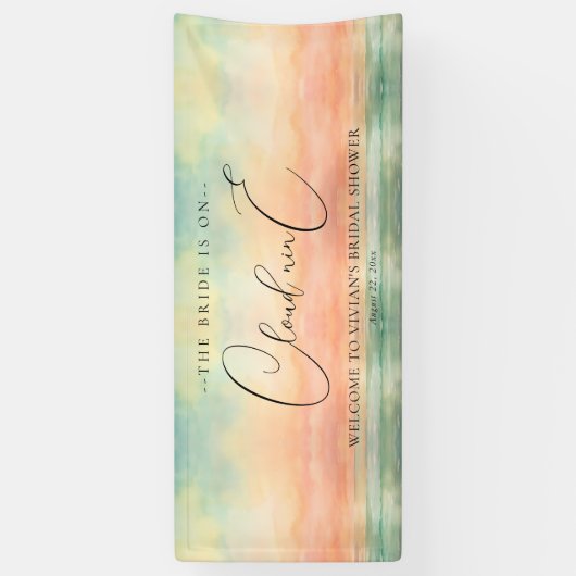 Waterverf Sunset Cloud Nine Vrijgezellenfeest Welk Spandoek (Verticaal)