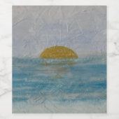 Waterverf Sunset Custom Beverage Blue Wine Label Wijn Etiket (Enkel label)