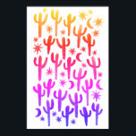 Waterverf Sunset Desert Fun Cactus Pink Pattern Poster<br><div class="desc">Bekijk dit cactus- en moonpatroon in goudroze en paars op dit schattige poster. Pas met een naam of een tekst aan. Met de hand geschilderd voor jou. En controleer mijn winkel op meer producten en design! En natuurlijk in contact als je iets op maat wilt.</div>