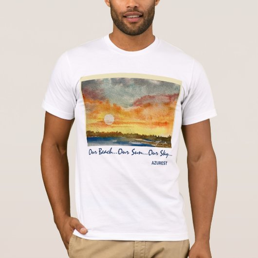 Waterverf Sunset - Fine Cotton Mannen T shirt (Voorkant)
