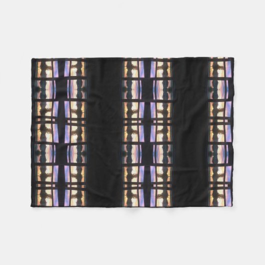 Waterverf Sunset Fleece Deken (Voorkant (Horizontaal))