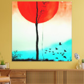 Waterverf Sunset for Natuur Lover Canvas Afdruk (Insitu (Woonkamer))