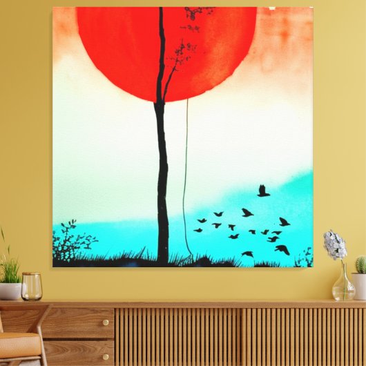 Waterverf Sunset for Natuur Lover Canvas Afdruk (Insitu (Woonkamer))
