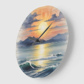 Waterverf Sunset Grote Klok (Hoek)