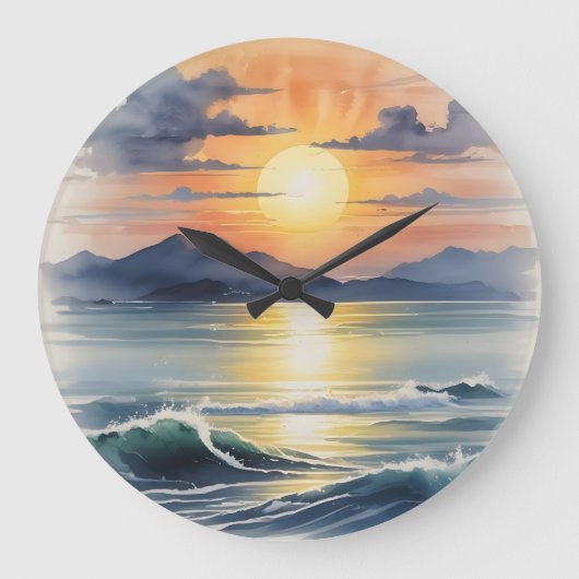 Waterverf Sunset Grote Klok (Voorkant)