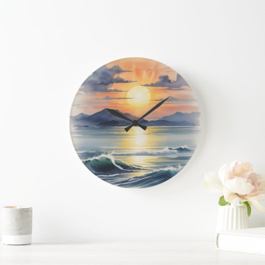 Waterverf Sunset Grote Klok (Huis)