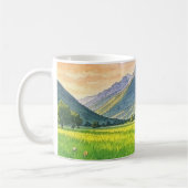 Waterverf Sunset Mountain Landscape Mok (Links)