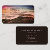 Waterverf Sunset Mountains Landscape Signature Visitekaartje (Voorkant / Achterkant)