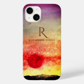 Waterverf Sunset Mountains Monogrammed Case-Mate iPhone Case (Achterkant)
