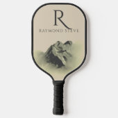 Waterverf Sunset Mountains Monogrammed Pickleball Paddle (Achterkant)