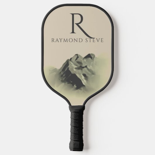 Waterverf Sunset Mountains Monogrammed Pickleball Paddle (Achterkant)