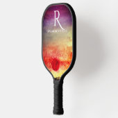 Waterverf Sunset Mountains Monogrammed Pickleball Paddle (Links)