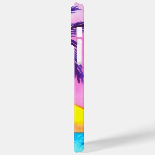 Waterverf Sunset, Ocean, Palm Trees Personalized Case-Mate iPhone Case (Achterkant / Links)