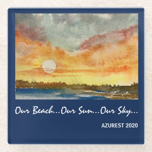 Waterverf Sunset - Onderzetter (Voorkant)