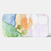 Waterverf Sunset over bergen en bomen Case-Mate iPhone Case (Achterkant (horizontaal))