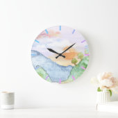 Waterverf Sunset over bergen en bomen Grote Klok (Huis)