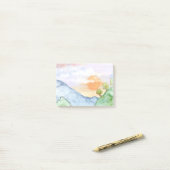 Waterverf Sunset over bergen en bomen Post-it® Notes (Op bureau)
